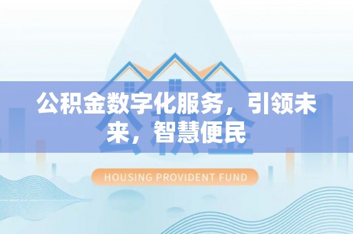 太湖公积金数字化服务，引领未来，智慧便民