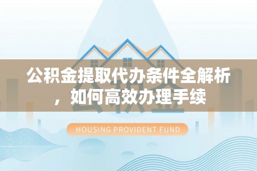 太湖公积金提取代办条件全解析，如何高效办理手续