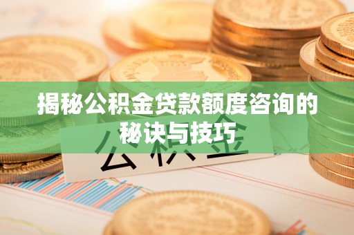 太湖揭秘公积金贷款额度咨询的秘诀与技巧
