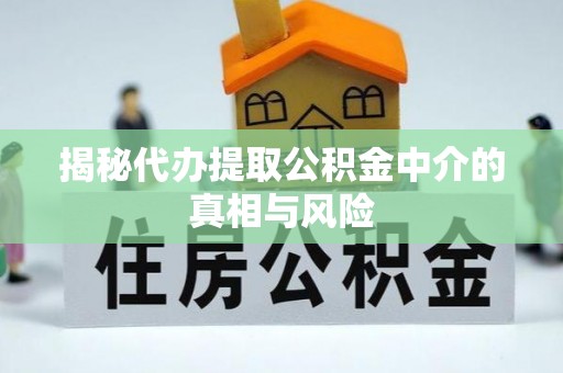 太湖揭秘代办提取公积金中介的真相与风险