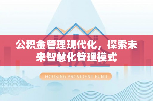 太湖公积金管理现代化，探索未来智慧化管理模式