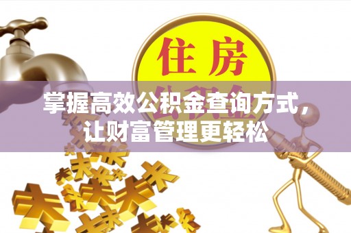 太湖掌握高效公积金查询方式，让财富管理更轻松