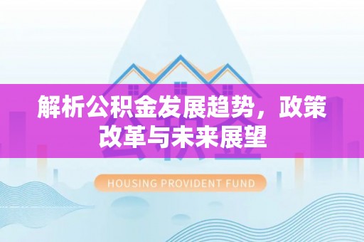 太湖解析公积金发展趋势，政策改革与未来展望