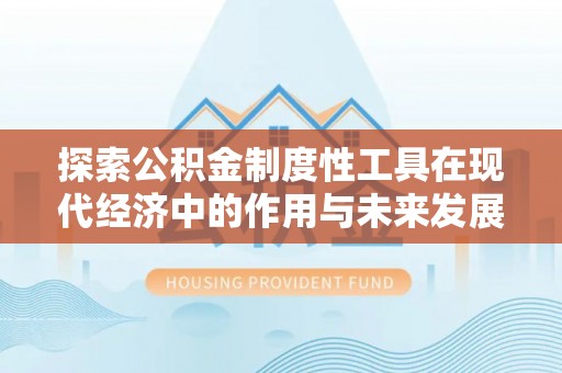太湖探索公积金制度性工具在现代经济中的作用与未来发展
