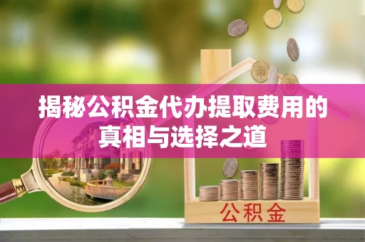 太湖揭秘公积金代办提取费用的真相与选择之道