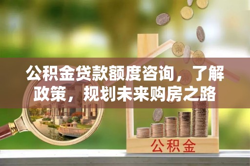 太湖公积金贷款额度咨询，了解政策，规划未来购房之路