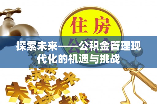 太湖探索未来——公积金管理现代化的机遇与挑战